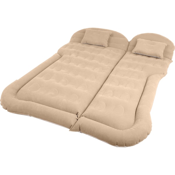 Wakeman Inflatable Mattress - Car Air Mattress with Aux Pump & 2 Pillows for SUV/Tent by Wakeman Beige 75-CMP1145 - main